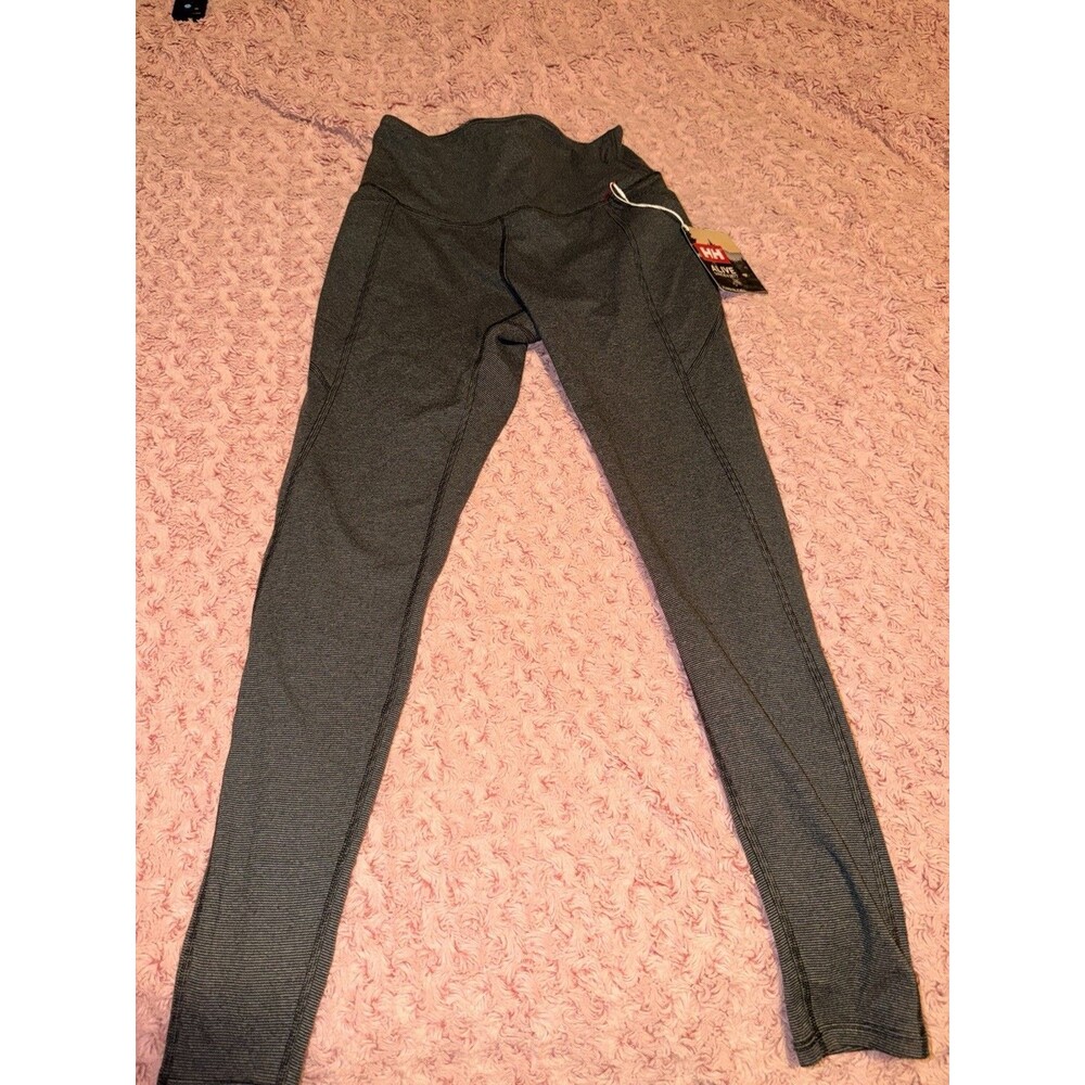 Helly Hansen Leggings Womens Performance Size XS Gray Athletic Base Layer Stripe